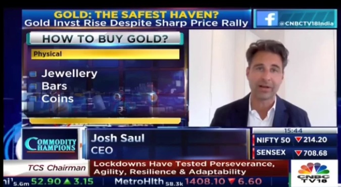 Live on CNBC India discussing gold investment in 2020